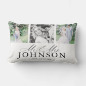 お二人様フォトコラージュ モダン モノグラム クッション (正面)