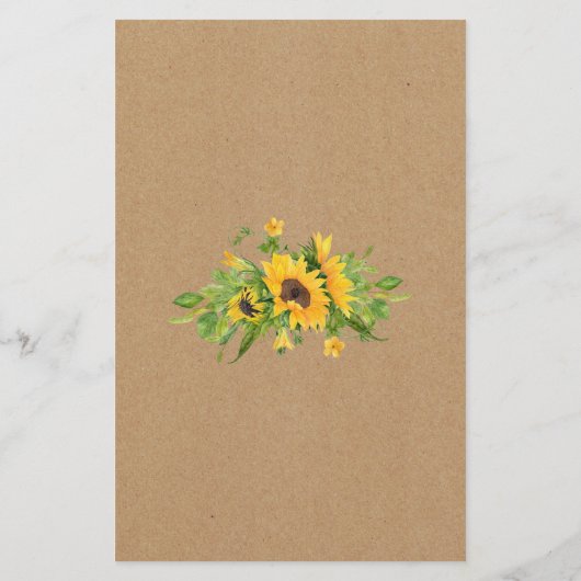 お二人素朴のカードを願うヒマワリ チラシ (裏面)