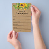 お二人素朴のカードを願うヒマワリ チラシ (ハンドル)