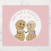 お互いが大好き ピンクのウェディング ブライダルシャワー ビールラベル (シングルラベル)