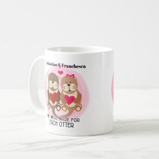 お互いだけのオッターバレンタインデーの愛を作った コーヒーマグカップ (正面左)