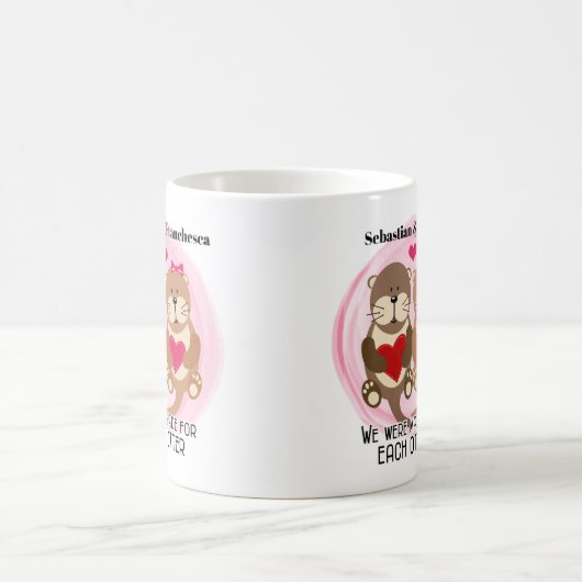 お互いだけのオッターバレンタインデーの愛を作った コーヒーマグカップ (中央)