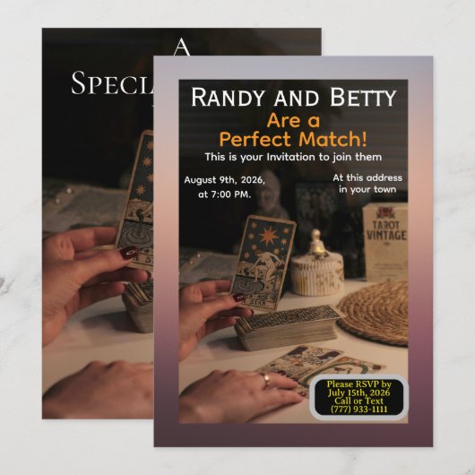 お互いにぴったり 招待 招待状 (正面/裏面)