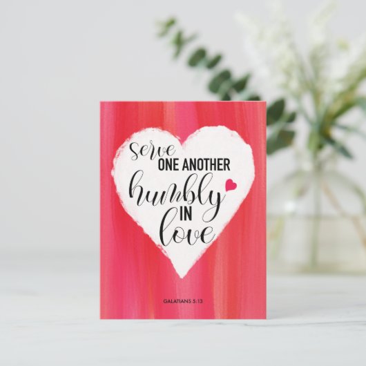 「お互いにサービスする」引用文はがき ポストカード (スタンド正面)