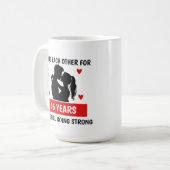 お互いに力を合わせ、強く続ける コーヒーマグカップ (正面左)
