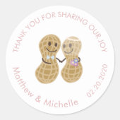 お互いに可愛い結婚ナッツ ラウンドシール (正面)