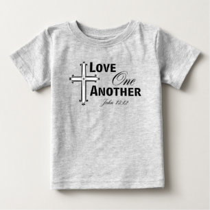 お互いに愛し合う十字架の幼児ティー ベビーTシャツ