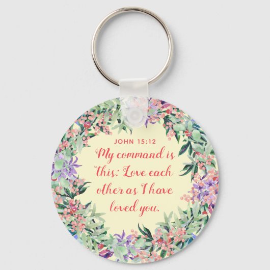 お互いに愛し合う – ボタンキーチェーン キーホルダー (正面)