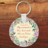 お互いに愛し合う – ボタンキーチェーン キーホルダー (正面)