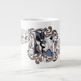 お互いに手を合わせれば、ヤギは全て持っている ジャンボコーヒーマグカップ