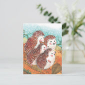 お互いに話す若いハリネズミたち ポストカード (スタンド正面)