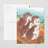 お互いに話す若いハリネズミたち ポストカード (正面/裏面)