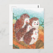 お互いに話す若いハリネズミ ポストカード (正面/裏面)