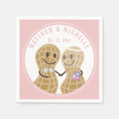 お互いに関おもしろい係ウェディングシャワーパーティー スタンダードカクテルナプキン (正面)