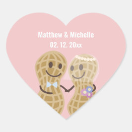 お互いに関わり合ったピンクエレガントの結婚式の引き出物 ハートシール