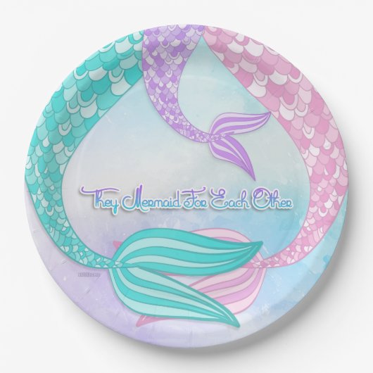 お互いのためにマーメイド ペーパープレート (正面)