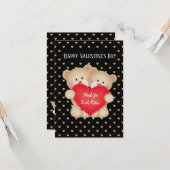 お互いのために作られたテディベアのカード カード (正面/裏面インサイチュ)