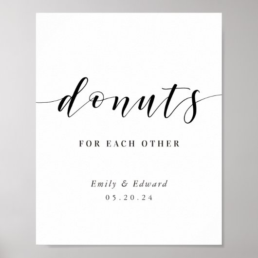 お互いのデザートテー結婚ブル記号のドーナツ ポスター (正面)