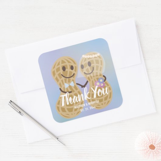 お互いのナッツエレガントな結婚式ありがとう スクエアシール (封筒)