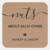 お互いのラベル、の結婚ラベル、クラフト スクエアシール (正面)