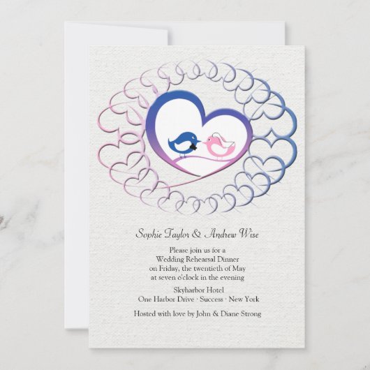 お互いのリハーサルのディナー招待状 招待状 (正面)