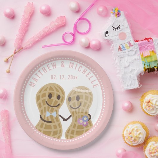 お互いの木の実かわいおもしろいウェディングシャワー ペーパープレート (パーティー)