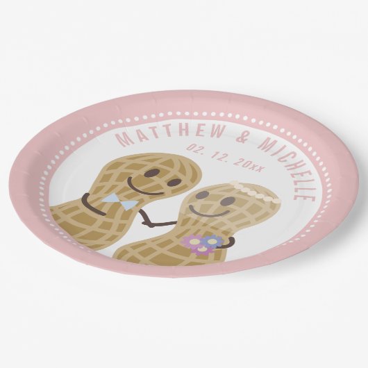 お互いの木の実かわいおもしろいウェディングシャワー ペーパープレート (アングル)