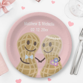 お互いの頭の結婚ブライダルシャワー ペーパープレート