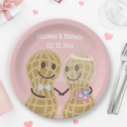 お互いの頭の結婚ブライダルシャワー ペーパープレート