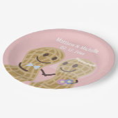 お互いの頭の結婚ブライダルシャワー ペーパープレート (アングル)