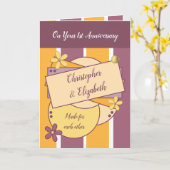 お互いの1周年を紫に描いて カード (黄色い花)