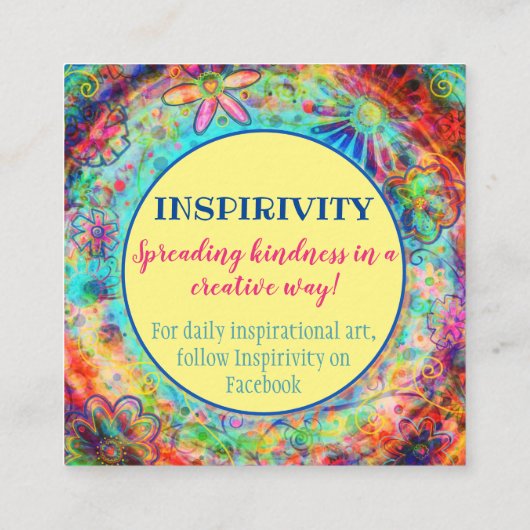 「お互いを励まし合う」インスピレーションやさしいカード スクエア名刺 (裏面)