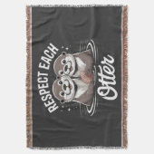 お互いを尊重するカワウソ 面白い スローブランケット (正面縦)