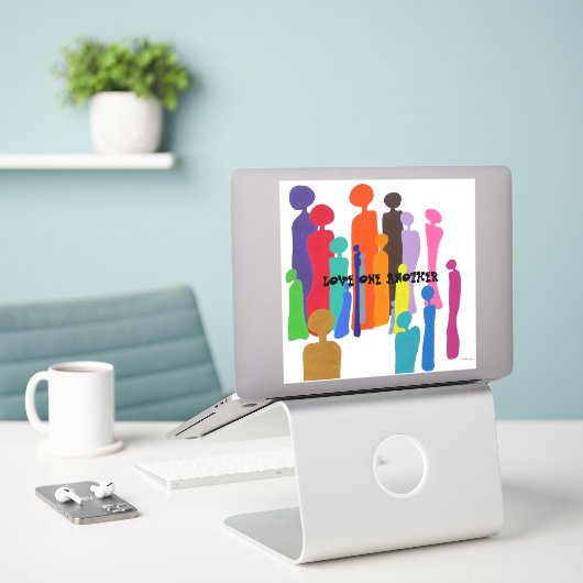 お互いを愛し合う シール (デスク上のノートパソコン)