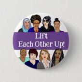 お互いを持ち上げる |女性の日ピン 缶バッジ (正面)