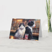 お互いを無視する猫 ハッピーアワーバー カード (正面)
