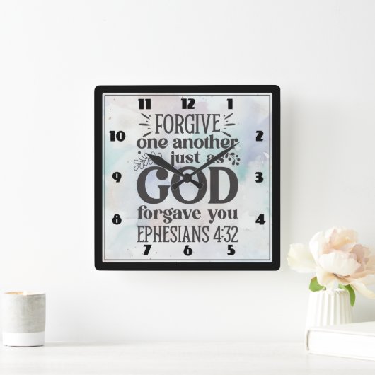 お互いを許し合う スクエア壁時計 (ホーム)