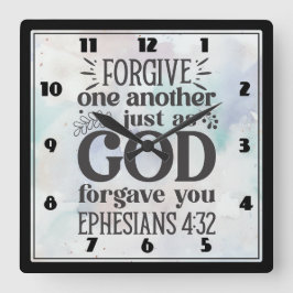 お互いを許し合う スクエア壁時計