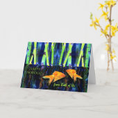 お互い幸せなノルーズを目指す金魚 カード (黄色い花)