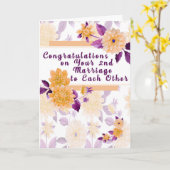 お互い結婚に2位おめでとう カード (黄色い花)