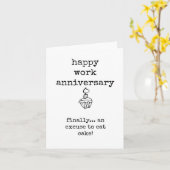 お仕事の記念日、ケーキの言い食べ訳 カード (黄色い花)