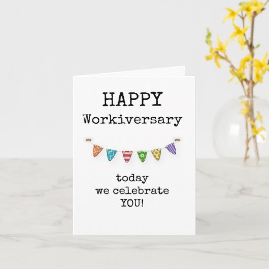 お仕事記念日おめでとう、今日はあなたを祝おうカード カード (黄色い花)