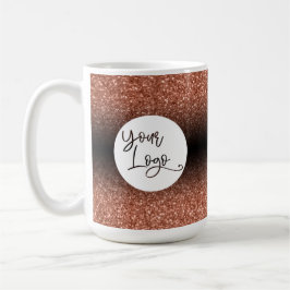 お企業の客様のロゴ、銅、黒グラデーション コーヒーマグカップ