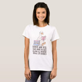 お休みの日は読書 Funny 本好き ガチョウ Tシャツ (正面フル)