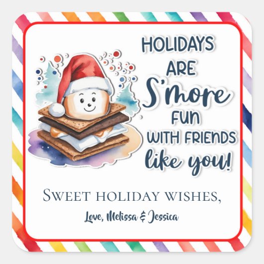 お休みはお前のような友達とおもしろいする方が大切だ スクエアシール (正面)