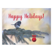 お休みを願う雪の鳥！ テーブルクロス (正面(横))