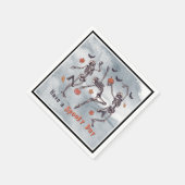 お休不気味みハロウィーンスケルトン踊り スタンダードカクテルナプキン (角)