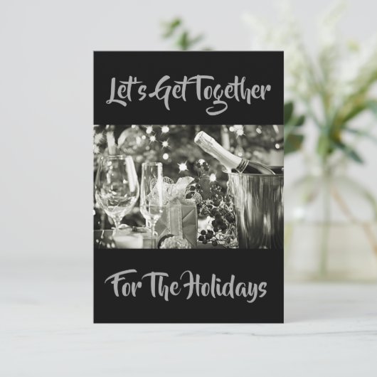 「お会いしましょう」と美しい銀色の招待状 招待状 (スタンド正面)