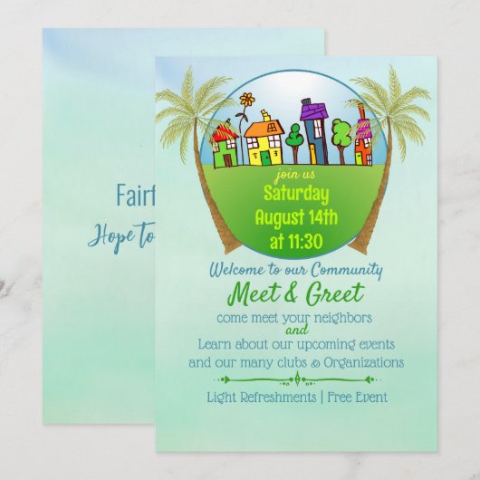 お会いするご招待 招待状 (正面/裏面)