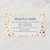 お会いできてうれしかったです!金ゴールド点 名刺 (裏面)